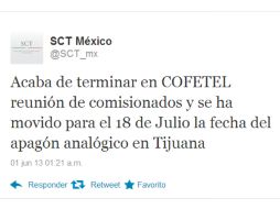 La SCT da a conocer la noticia a través de su cuenta en Twitter. TOMADA DE @SCT_mx  /