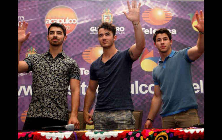 El grupo estadounidense Jonas Brothers se presentan en la Expo de Mundo Imperial, en el marco del Festival de Acapulco. SUN /