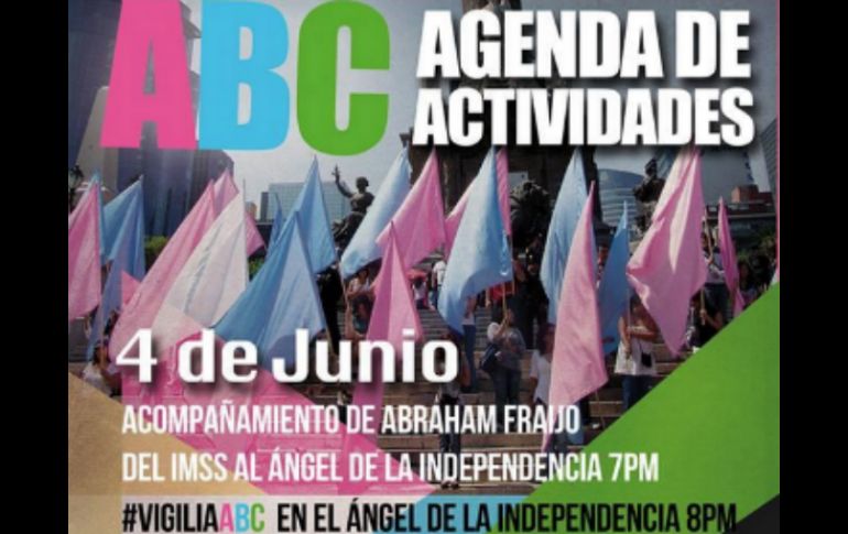 Familiares de las víctimas convocan en redes sociales a participar en la #VigiliaABC en el Ángel de la Independencia. ESPECIAL /