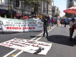 La CNTE realizó marchas por la tarde cuando partieron hacia las instalaciones de la Segob. SUN /