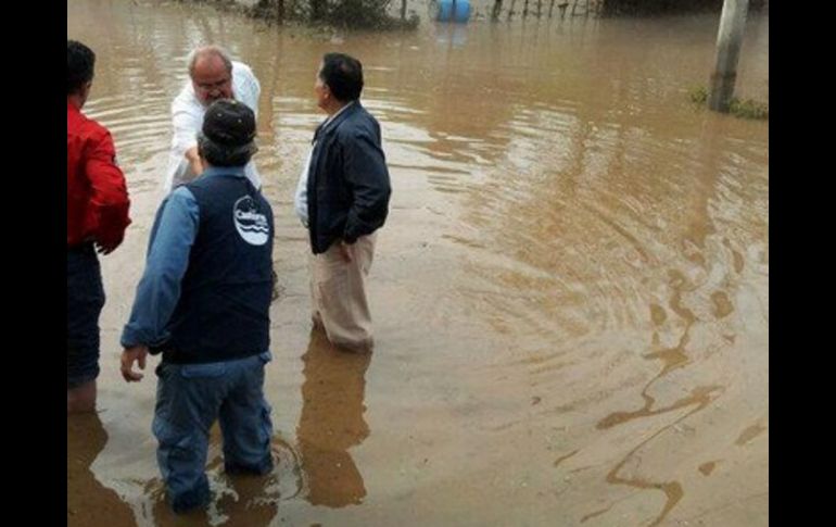 Imagen facilitada por el secretario de Gobierno, Arturo Zamora, de la zona inundada en Teuchitlán. ESPECIAL /