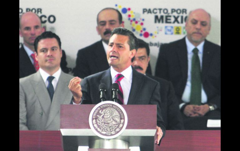 Mejores condiciones. Enrique Peña Nieto afirmó que con la reforma ''todos los mexicanos ganan''. NTX /