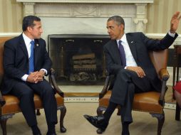 Barack Obama y Ollanta Humala sostienen hoy una reunión en la que acuerdan fortalecer sus relaciones. NTX /