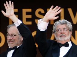 Las leyendas hollywoodenses Steven Spielberg y George Lucas. AFP /