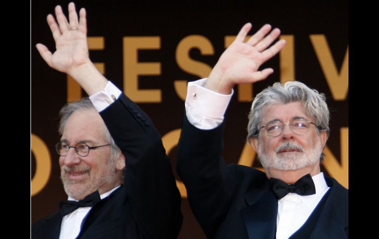 Las leyendas hollywoodenses Steven Spielberg y George Lucas. AFP /