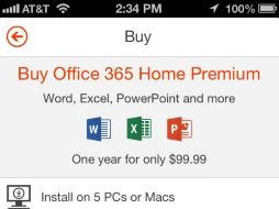 La aplicación para iPhone sólo se puede utilizar con suscripciones al Office 365  Home Premium o al Office 365 ProPlus. AP /