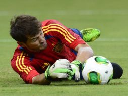 Casillas recibe la confianza del técnico Del Bosque para jugar ante Uruguay. AFP /