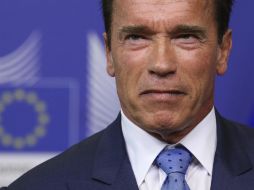 Arnold Schwarzenegge ofrece una rueda de prensa junto al presidente de la Comisión Europea, José Manuel Durao Barroso. NTX /