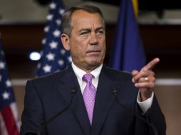 El presidente de la Cámara de Representantes, John Boehner, ofreció una rueda de prensa antes de la votación. EFE /