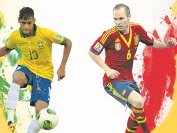 Neymar representa al ''jogo bonito'' que conquistó al mundo cinco veces; Iniesta es el referente de la España del ''tiki-taka''. EL INFORMADOR /