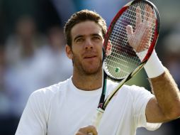 Juan Martín del Potro vence el dolor de rodilla y avanza en Londres. AFP /