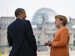 Merkel  y Obama pactan reuniones de alto nivel para abordar ''en detalle'' el espionaje de Washington a la Unión Europea. ARCHIVO /