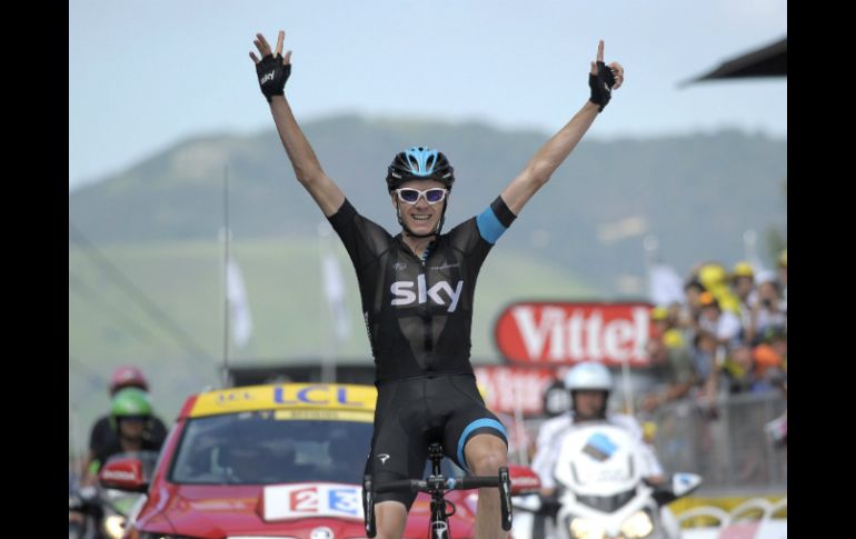 El velocista de Sky aventajó a su compañero durante ala carrera llevada a cabo en alta montaña. AP /