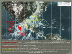 El huracán ''Erick'' se sigue desplazando hacia el noroeste del país. ESPECIAL /