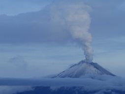 Imagen de la actividad del volcán esta mañana. SUN /