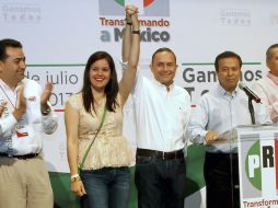 El presidente nacional del PRI, César Camacho, dio como ganador de la gubernatura de Baja California a su candidato Fernando Castro. NTX /