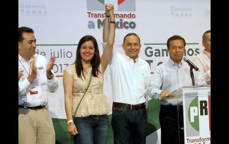 El presidente nacional del PRI, César Camacho, dio como ganador de la gubernatura de Baja California a su candidato Fernando Castro. NTX /