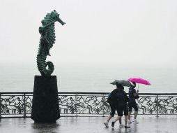 Bajo el agua. El meteoro generó tormentas intensas en las costas de Jalisco. EFE /