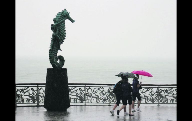 Bajo el agua. El meteoro generó tormentas intensas en las costas de Jalisco. EFE /