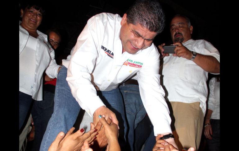 El candidato del PRI a la alcaldía de Torreón, Miguel Ángel Riquelme, se proclamó triunfador de los comicios. NTX /