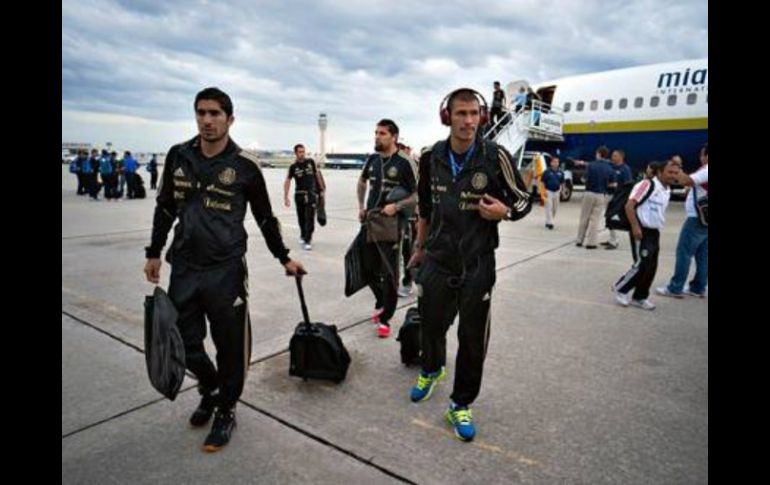 Los jugadores arriban a Georgia, donde jugarán ante Trinidad y Tobago. ESPECIAL /