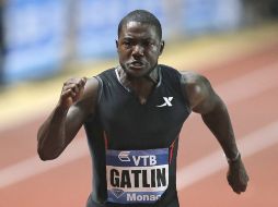 Sin rivales de peso, Gatlin se lleva la prueba en Mónaco. AP /