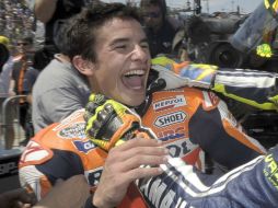 Márquez protagoniza un nuevo récord al vencer como debutante en un circuito tan complicado como el de Laguna Seca. EFE /