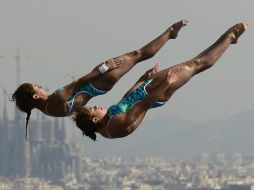 Alejandra Orozco y Paola Espinosa no lograron la segunda medalla del día para el país. AFP /