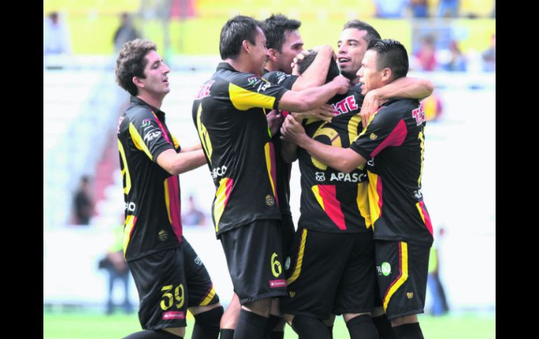 Festejo felino. Leones no había anotado. En la fecha uno igualó 0-0 con Tecos. MEXSPORT /