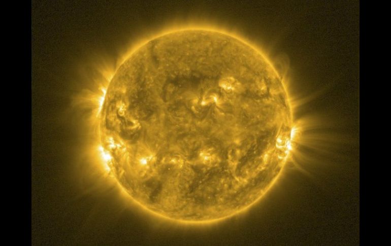 La imagen de un ''Sol violento'' fue transmitida por el satélite ''Proba - 2''. EFE /