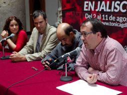 Sara Valenzuela, Gilberto Cervantes, Enrique Nery y Diego Escobar durante la rueda de prensa. EL INFORMADOR /