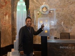 Pelé durante la presentación del Cosmos en el Empire State de Nueva York. AFP /