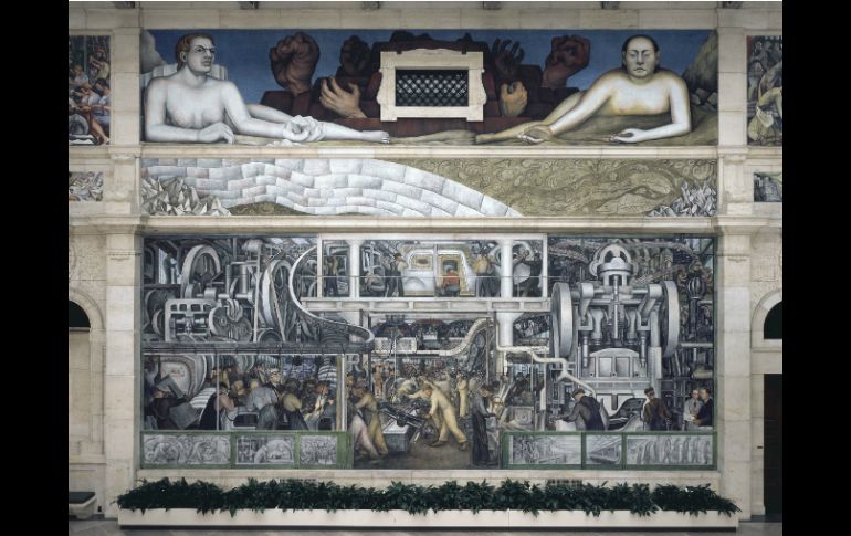 Detalle del mural ''Detroit Industry'' de Diego Rivera (1932-33) en el Instituto de Artes de Detroit. EFE /