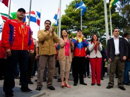 Maduro encabezó el acto de homenaje a Chávez acompañado de la mayor parte de su gabinete ministerial. EFE /