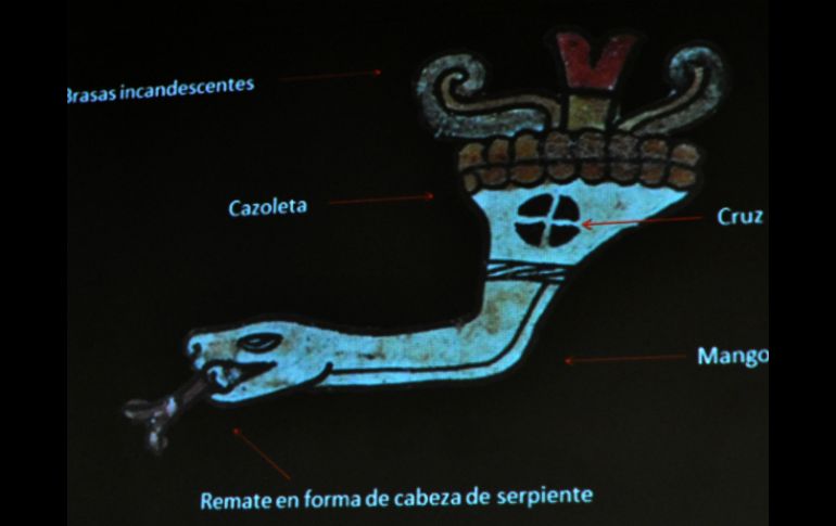 Los sahumadores revelan la representación de los tres niveles del universo: bóveda celeste, tierra e inframundo. NTX /