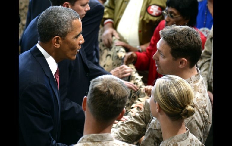 El presidente Barack Obama agradeció a las tropas en un discurso efectuado en Camp Pendleton, California. EFE /