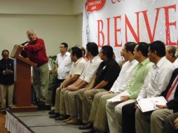 El secretario general de la CROC en Jalisco, Antonio Álvarez Esparza, durante el Consejo Estatal Ordinario del organismo.  /