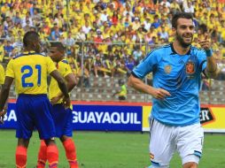 Álvaro Negredo marcó el primer gol del partido con un 'taquito' muy vistoso. EFE /