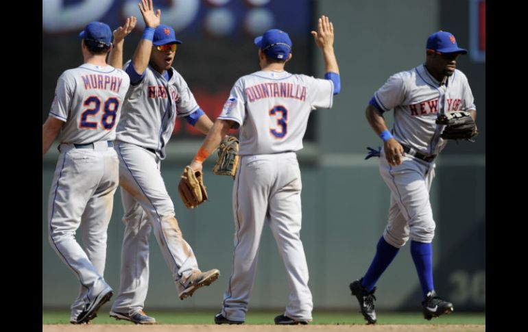 Jugadores de los Mets celebran la victoria obtenida sobre los Mellizos de Minnesota. AFP /