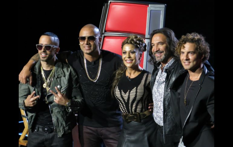 Wisin y Yandel, Alejandra Guzmán, Marco Antonio solís y David Bisbal son los coaches de ''La Voz... México 3''. AP /