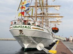 Los marinos atacados forman parte de la tripulación del buque escuela Cuauhtémoc, atracado en el puerto de Gdynia. EFE /