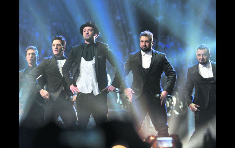 Reencuentro. Justin Timberlake revivió las glorias de hace una década con la agrupación ‘N Sync. AP /