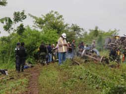 Vista del descarrilamiento del tren de carga conocido como ''La Bestia'' EFE /