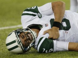 Mark Sánchez fue golpeado duramente durante el encuentro frente a los Gigantes de Nueva York. AP /