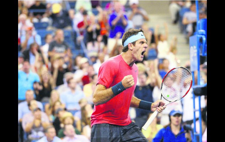 Explosión. El sexto preclasificado del certamen, Del Potro, grita y celebra su triunfo, por parciales de 6-3, 6-7, 6-4 y 7-6. EFE /