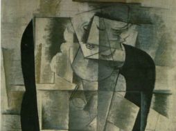 ''Mujer con guitarra'' fue realizada en 1913 por Georges Braque. Una pintura relativamente larga, de 130 cm by 73 cm. ESPECIAL /