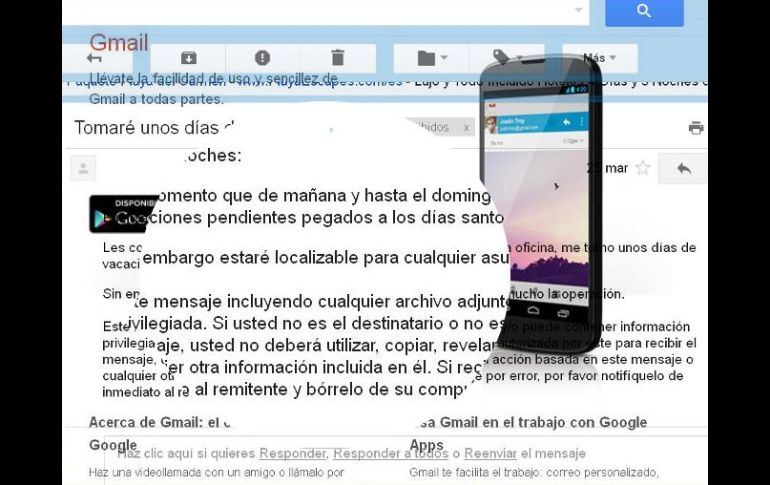 Gmail defiende la práctica de leer correos ajenos para obtener datos de mercado. ESPECIAL /