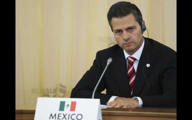 El Presidente Peña Nieto, durante la primera reunión de trabajo de la Cumbre del G-20 en San Petersburgo, Rusia. EFE /