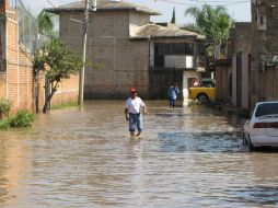 Las calles más inundadas fueron Manzano, Ciruelo, Sauces y Guamuchil.  /