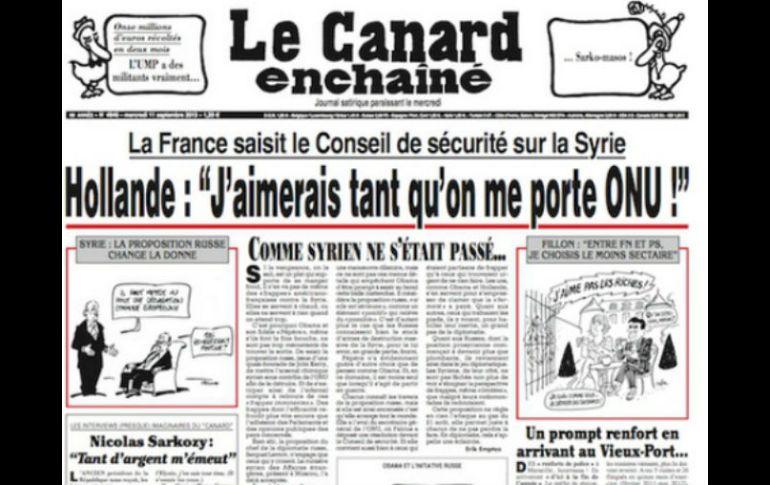 'Le canard enchainé' se caracteriza por su ácido sentido del humor en cuanto a temas de interés internacional. ESPECIAL /